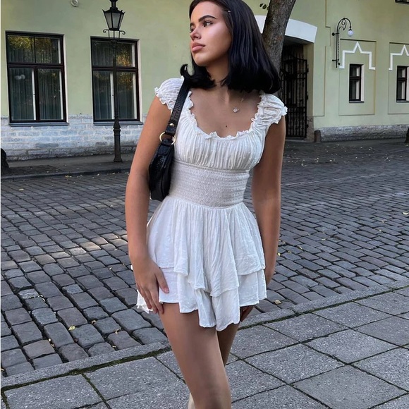 Princess Polly Dresses & Skirts - SOLD - Princess Polly THE LOVE GALORE ROMPER WHITE | 6